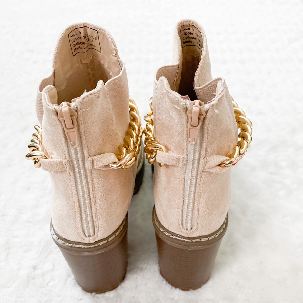 NIB- OLIVIA MILLER Chain Heel Lug Boot - Picture 8 of 16